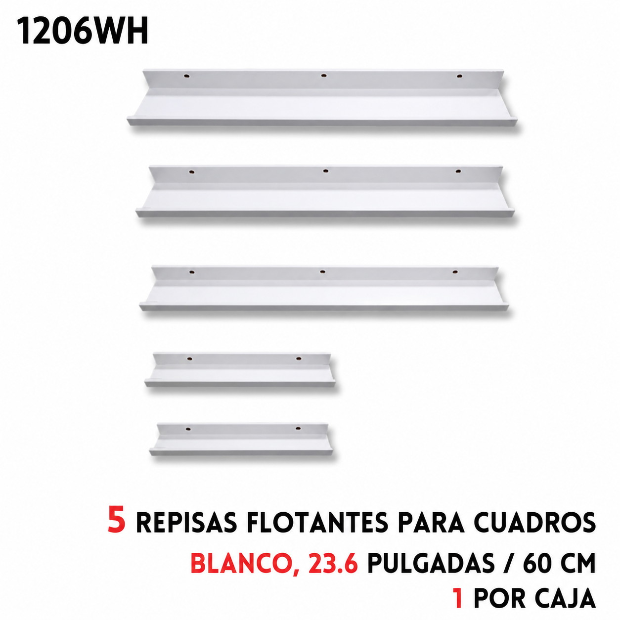 Repisa de 5 piezas de madera, varios colores