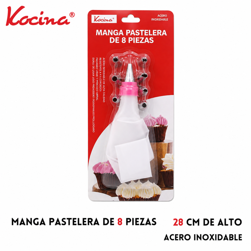 Manga pastelera de 8 piezas
