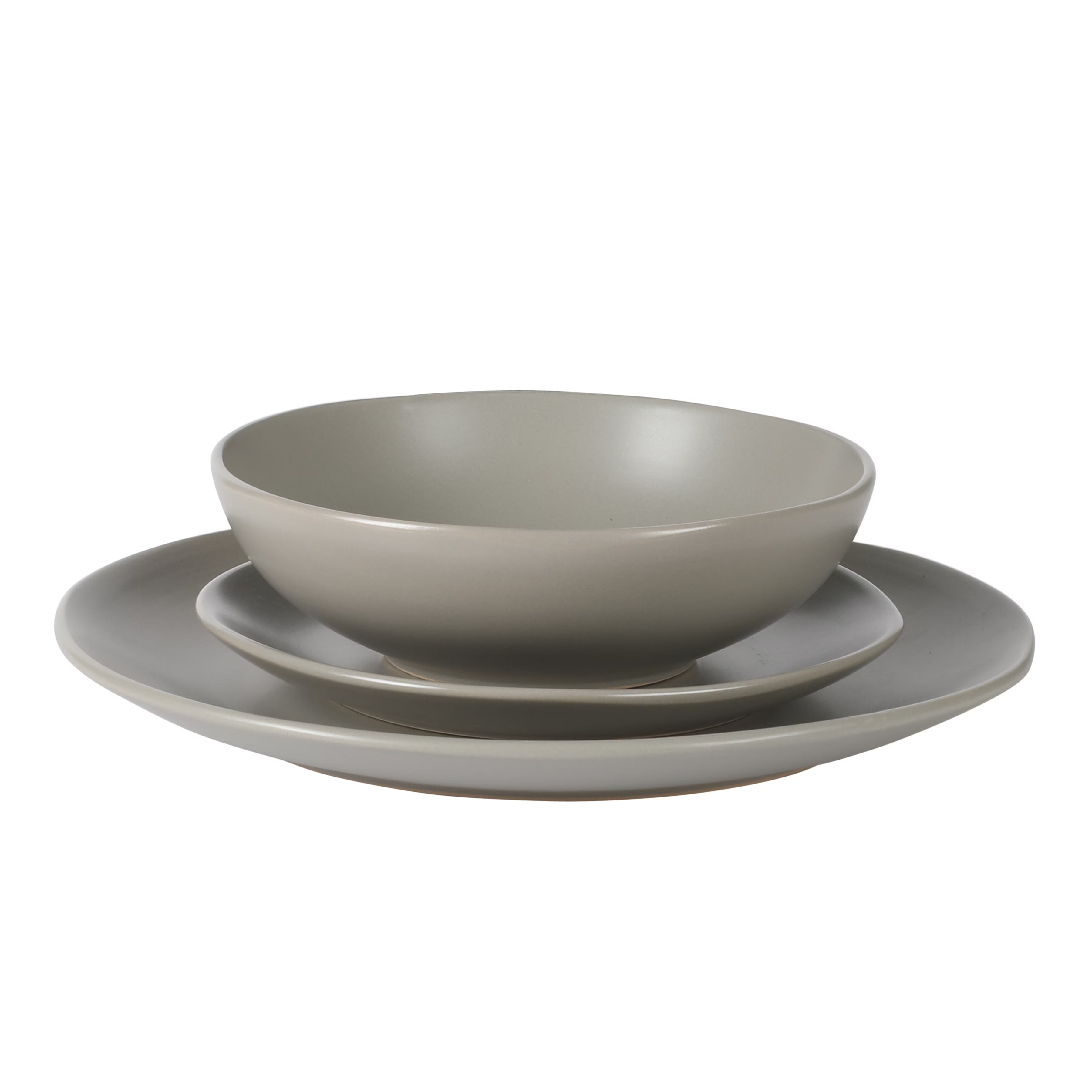 Vajilla de cerámica gris mate de 12 piezas Gibson Home
