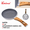 Sartén antiadherente de mármol gris 20 cm