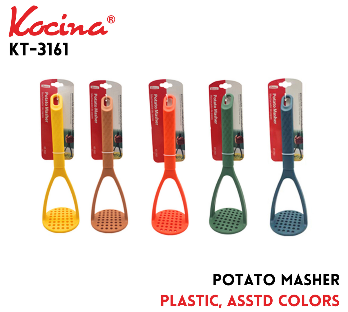 Machacador de papas de plástico