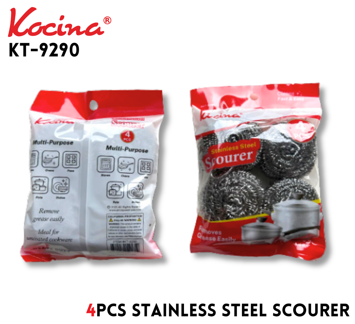 Set de 4 esponjas de acero inoxidable