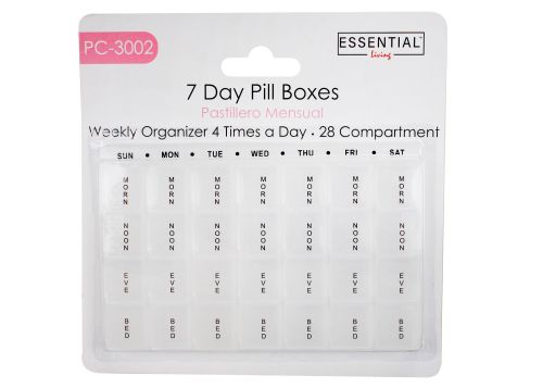 Pastillero mensual con 28 compartimientos