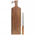 Juego de cuchillo y tabla de madera de acacia Gibson Elite