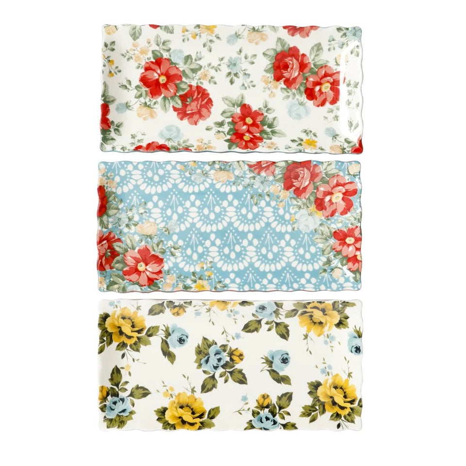 Bandejas para Servir Pioneer Woman Mezcla Floral